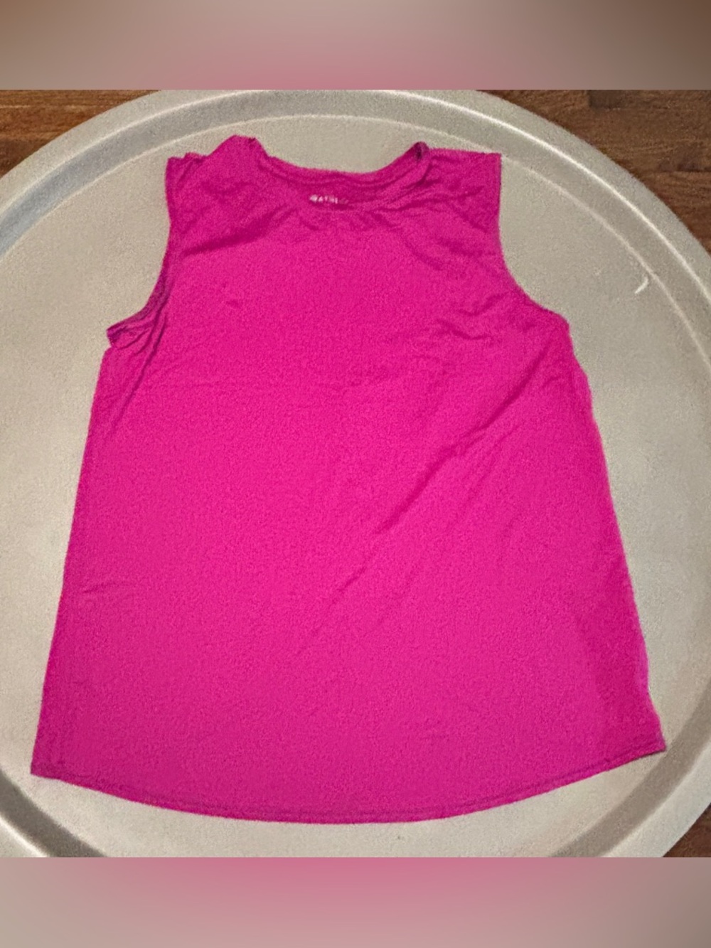Athleta women’s open back tank shirt, pink/small